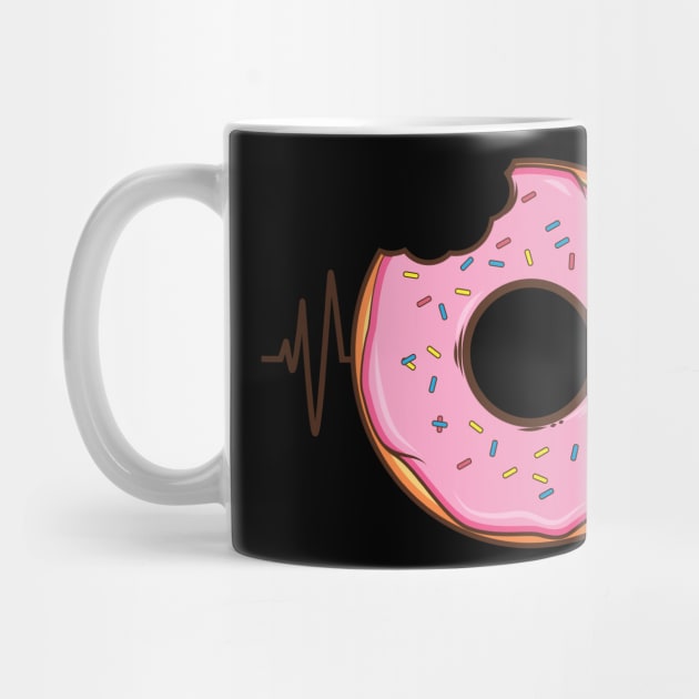 Pink Donut Heartbeat Tshirt by avshirtnation